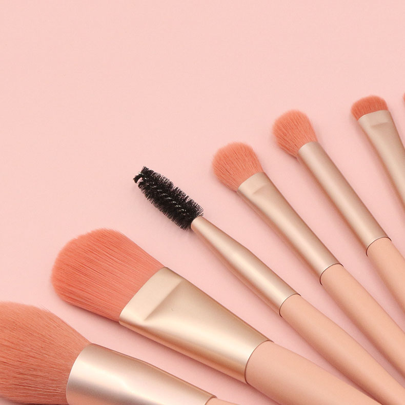 Zonyin 8pcs Travel Makeup Brushes Private Label High Quality Synthetic Mini Small Vegan Makeup Brush Set With Pu Bag