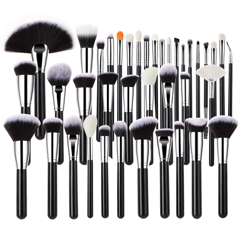 HMU Makeup Supplier 40pcs Brush Set High Quality Vegan Cruelty Free Custom Logo Professional Private Label Luxury Makeup Brushes