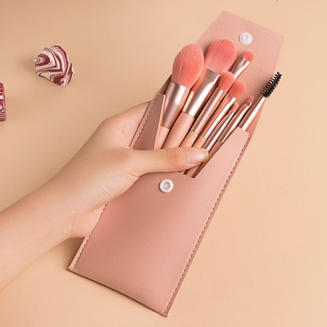 Mini 8Pcs Makeup Brushes Travel Women Set Portable Soft Concealer Brush Beauty Foundation Eye Shadow Tool Eyelash Brush With Bag