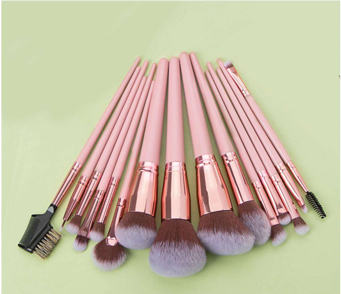 Facial Makeup Brush Set with Custom logo Soft Hair Powder Blush Foundation Highlight Eyeshadow Eyebrow Comb Lip Daily Makeup Kit