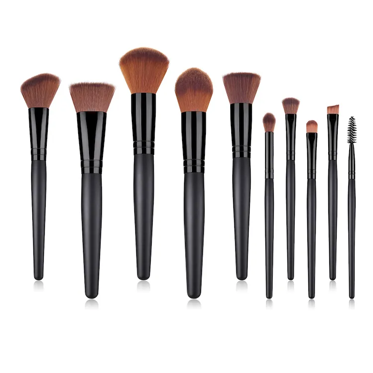 Pop 10-Piece Eco Friendly Animal Free Collection Professional Black Make up Brushes