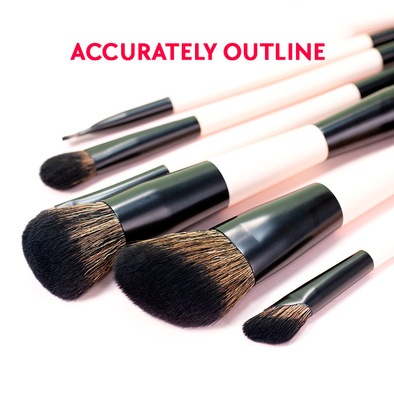 OEM Dual Ended Contour Makeup Brush Foundation Blending Vegan Cosmetic Brushes Set Custom Logo