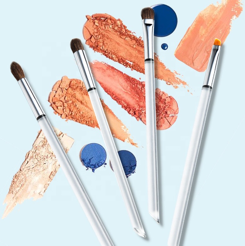 Synthetic Pony Custom Single Blending Make Up Eye Brush Set Crystal Acrylic Eyeshadow Brush