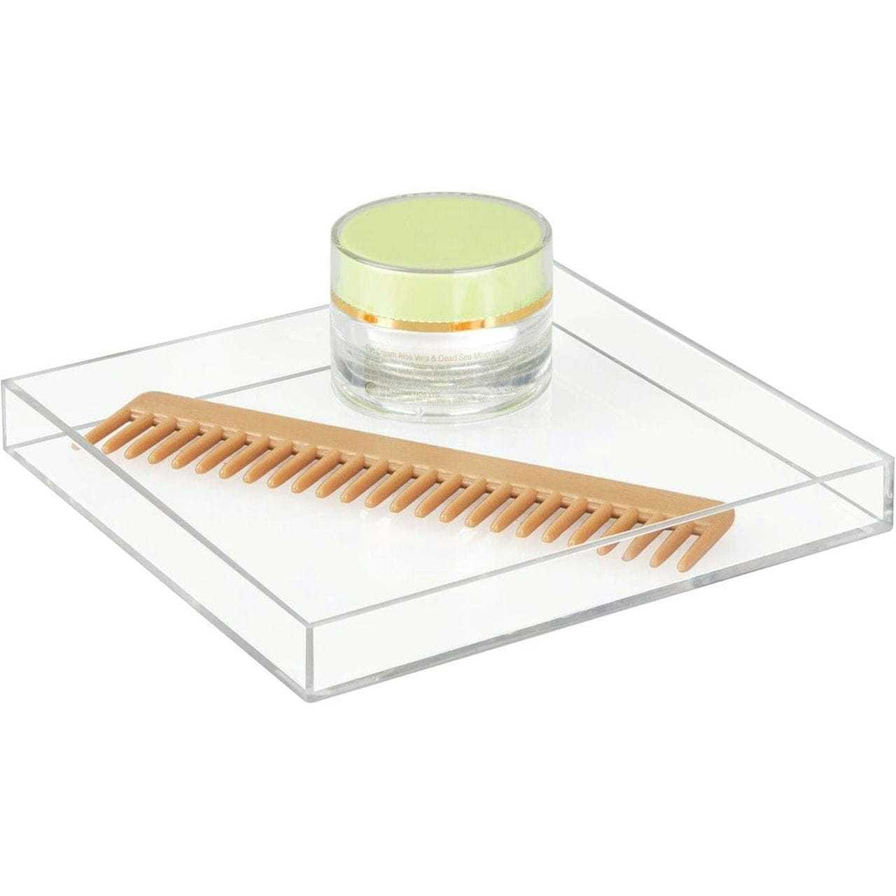 Factory 30898 Modern Design Cosmetic Storage Box Desktop Makeup Brush Organizer Aluminum Rack Set for Home Dressing Table