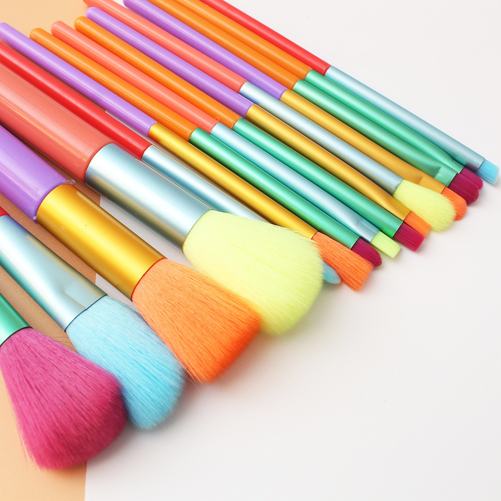 15pcs Customization logo Private Label Synthetic Hair High Quality Makeup Brush Colorful Cute Makeup Brush Set