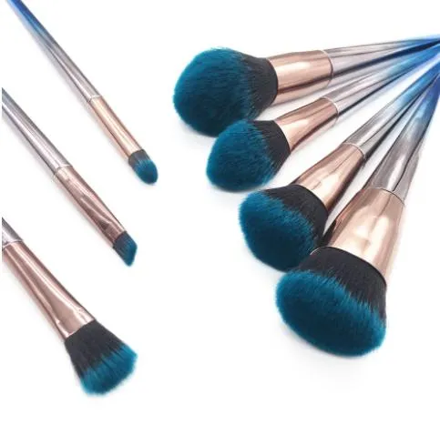 Elegant Blue Ombre Makeup Brush Set - 12 Pack Private Label Cosmetics Brush Set