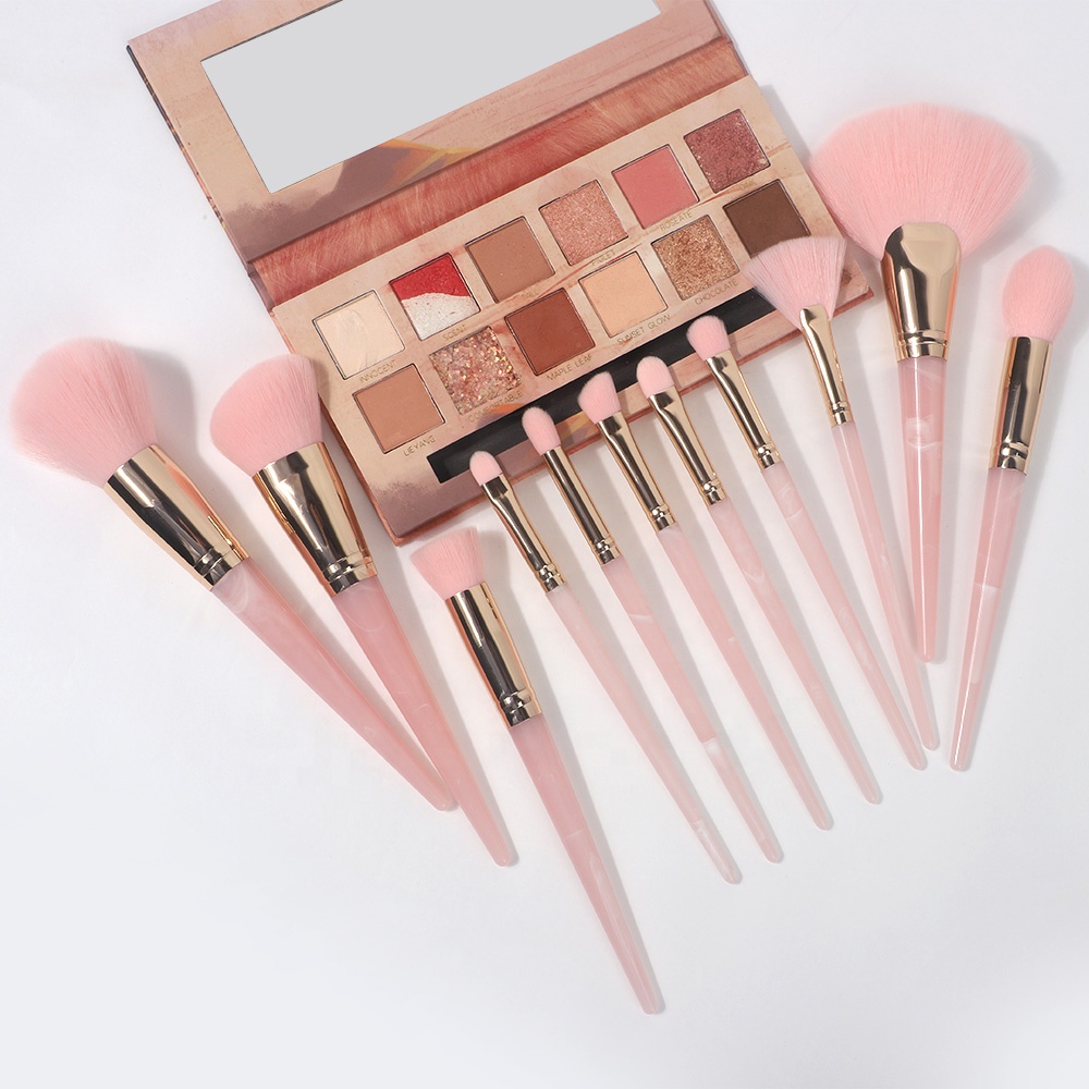 11pcs Cruelty Free Synthetic Eco Friendly Luxury High Quality Vegan Pink Professional Custom Makeup Brushes