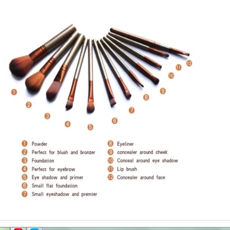 Portable Metal Box 12 Pieces Makeup Brushes for Daily Beauty Wood Handle Makeup Brush Set with Original LOGO