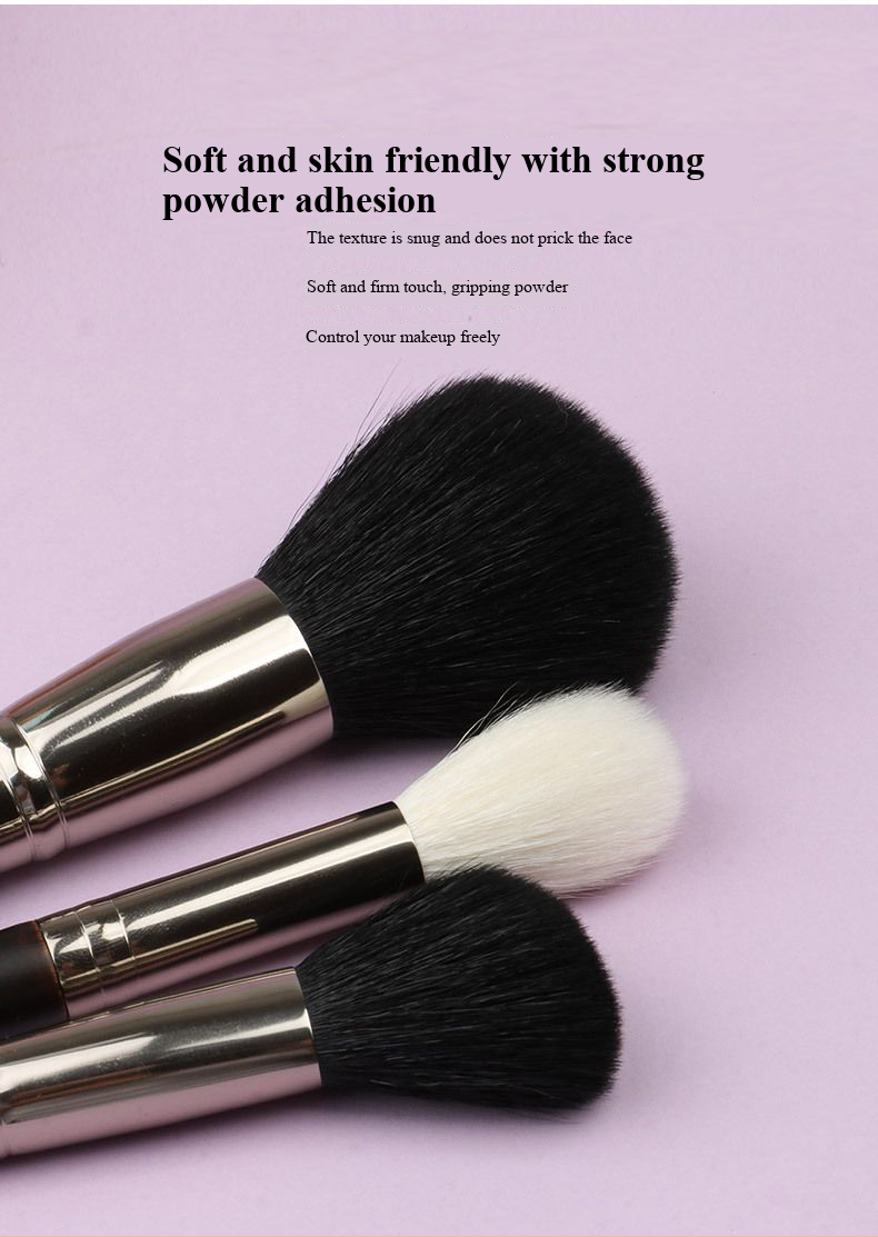 12 Pcs Professional Full Black Private Label Natural Goat Hair Eye Makeup Brushes Set Fan Brush Custom Logo High Quality Luxury