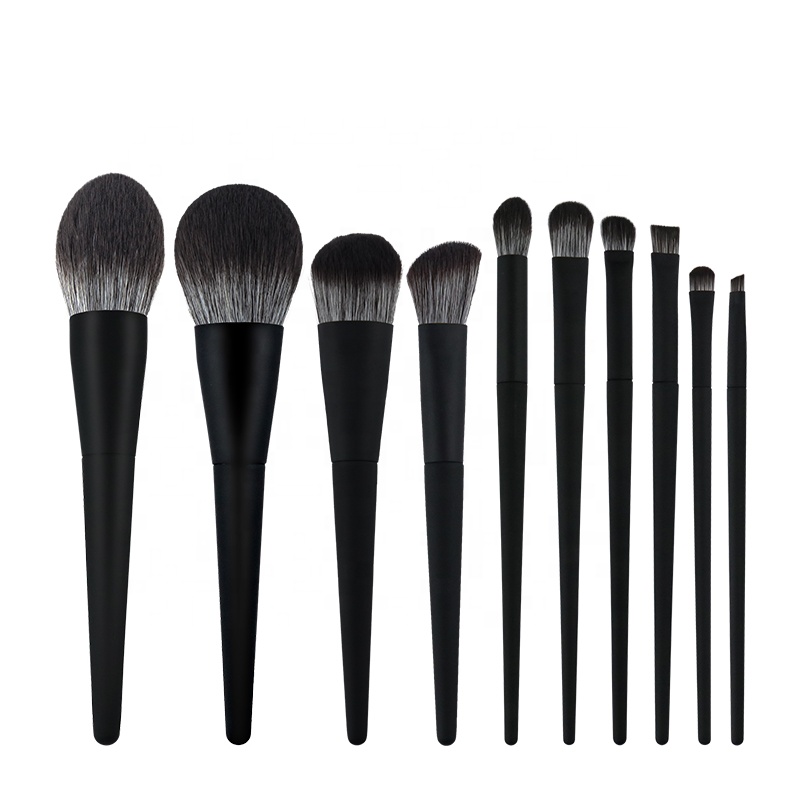 High Class 10 Pcs Brushes Private Logo Makeup Brush Set Wooden Premium Makeup Products Microcrystalline Cosmetic Makeup Brush