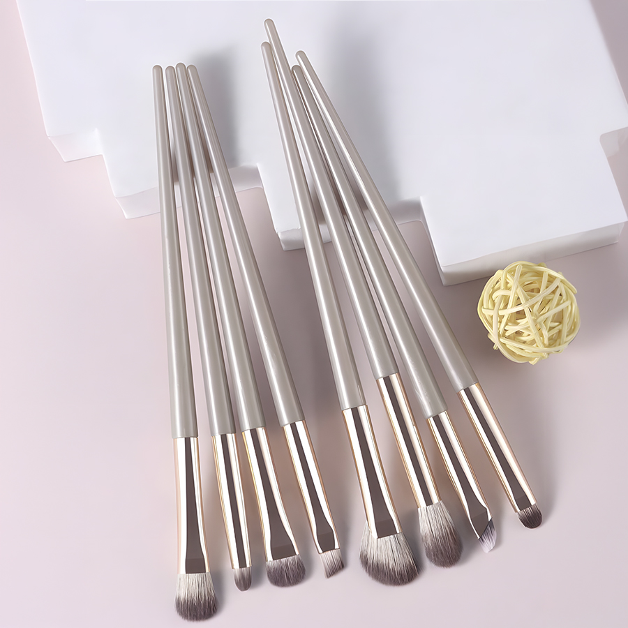 Portable Cosmetic Brush Set Gilt Eye Shadow Flat and Fan Brushes for Eyeliner Application Manufactured Wholesale