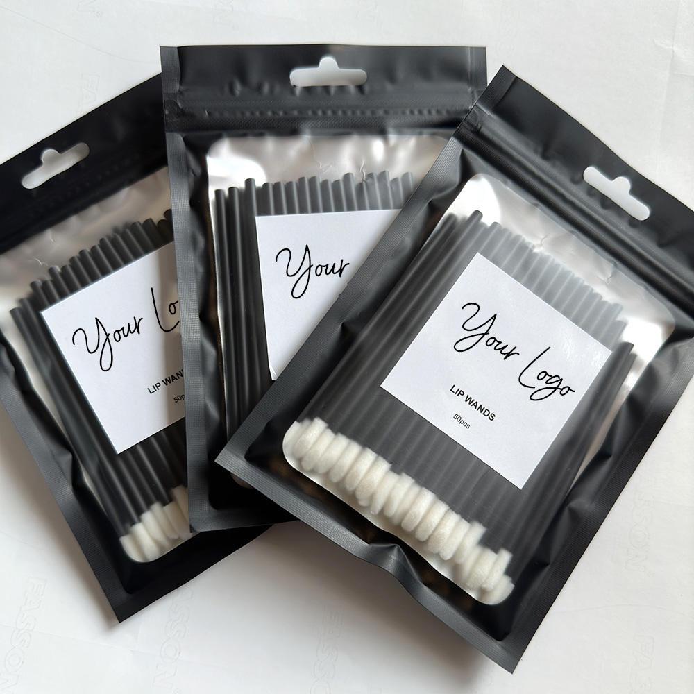 Wholesale Disposable Pink Lip Glitter Applicator Wands Brushes Nylon Bristles Eco-Friendly Makeup Lint Free Eyelash Application