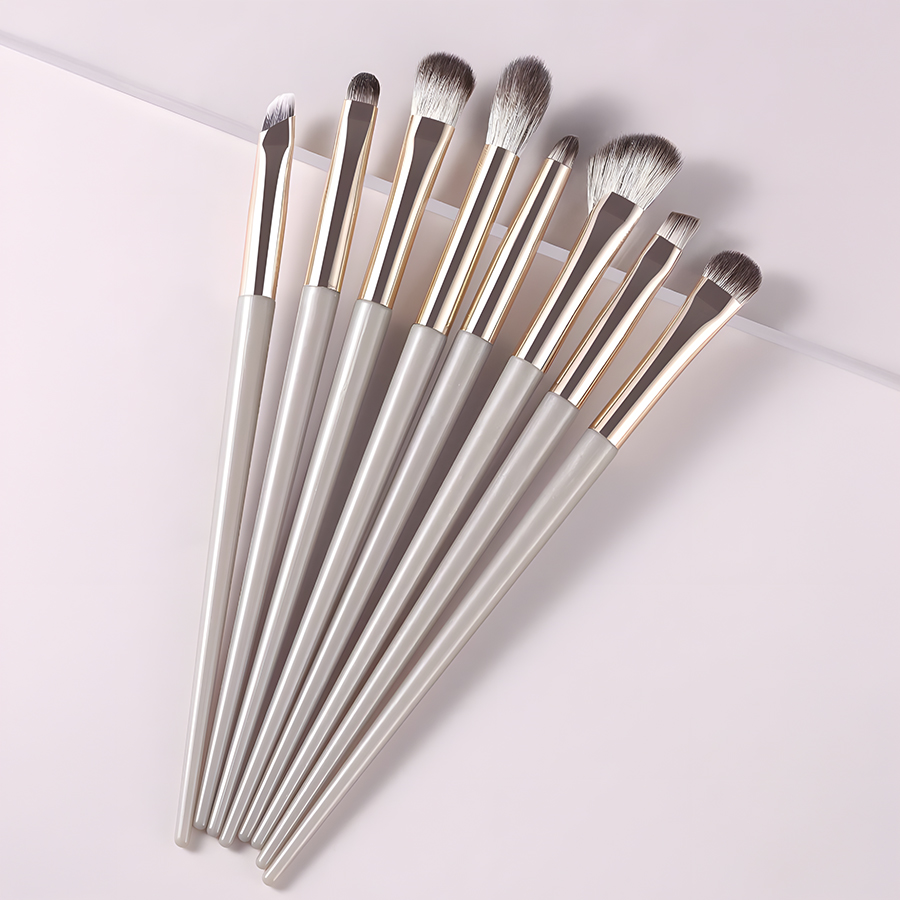 Portable Cosmetic Brush Set Gilt Eye Shadow Flat and Fan Brushes for Eyeliner Application Manufactured Wholesale