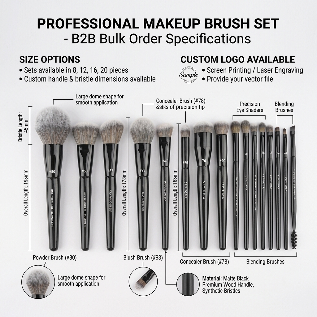 Portable 24 Pcs Professional Travel Makeup Brush Set With PU Storage Bags Makeup Artists Brush Set With Custom Logo