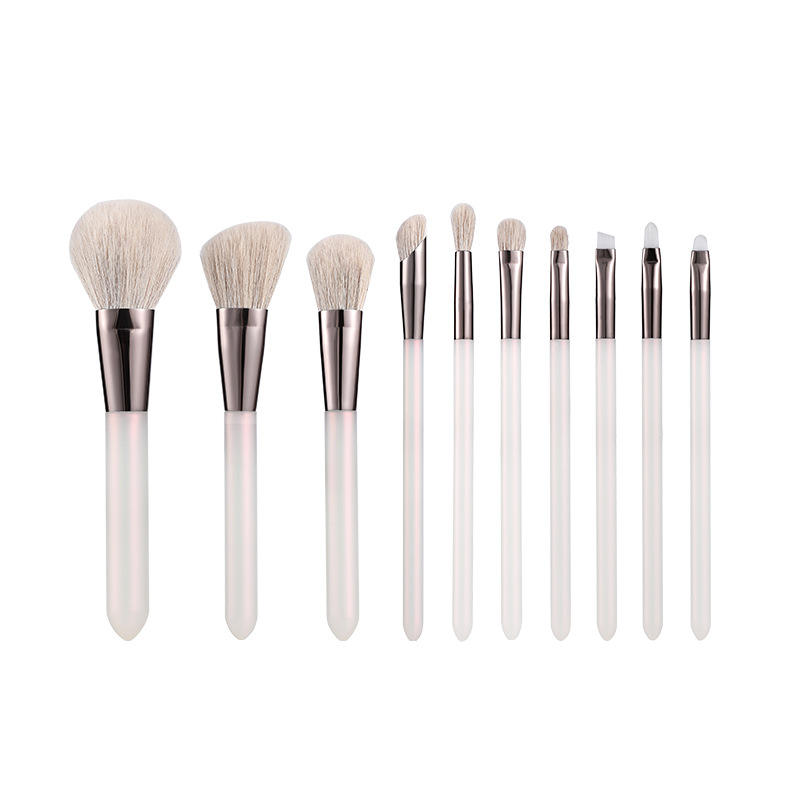 Face Luxury Cosmetic Brush Set Synthetic Fiber Blending Vegan Powder Foundation Contour Beauty Tools Makeup Brush Set 10 Piece