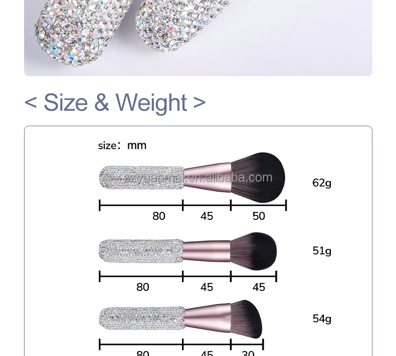 Pink and Red Bling Makeup Brushes