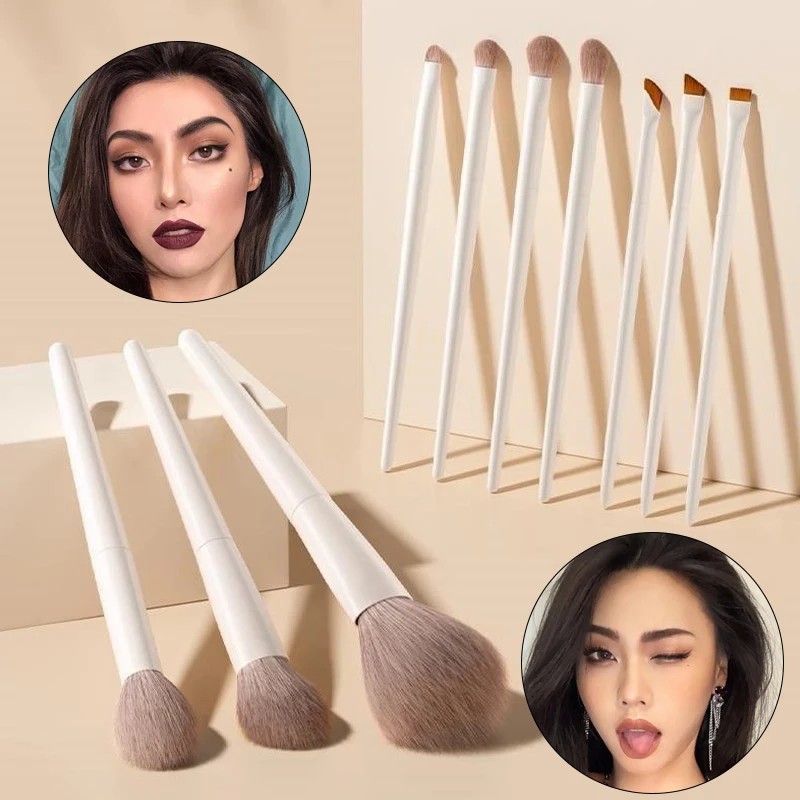 5/7/10/12Pcs Eyeliner Eyeshadow Contour Powder Brush Facial Beauty Cosmetic Tool Professional Makeup Brushes Set