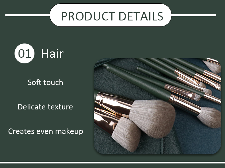 LEISHANG 14PCS Makeup Brush Detail 2