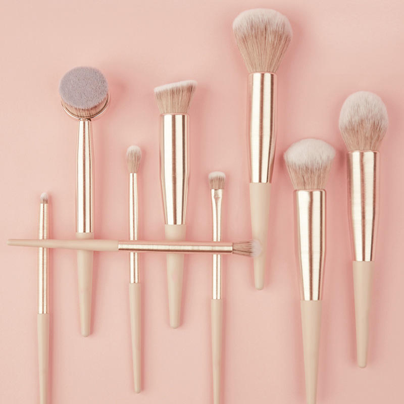 New Cute Pink Peach Color Handle Makeup Brush 9 PCS Gift Makeup Brushes