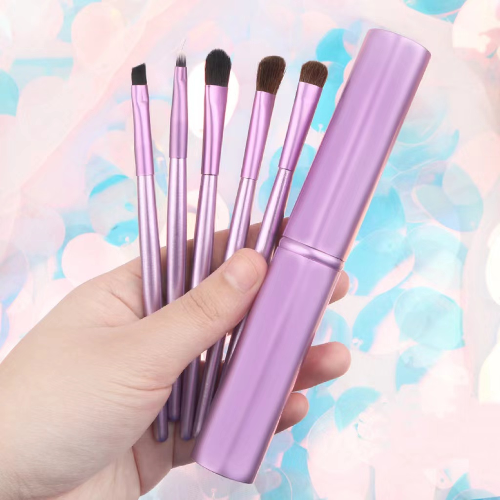 Mini Eye Make up Brush Set 5pcs Private Logo Travel Makeup Brush Foundation Cosmetics Powder Face Brush Makeup