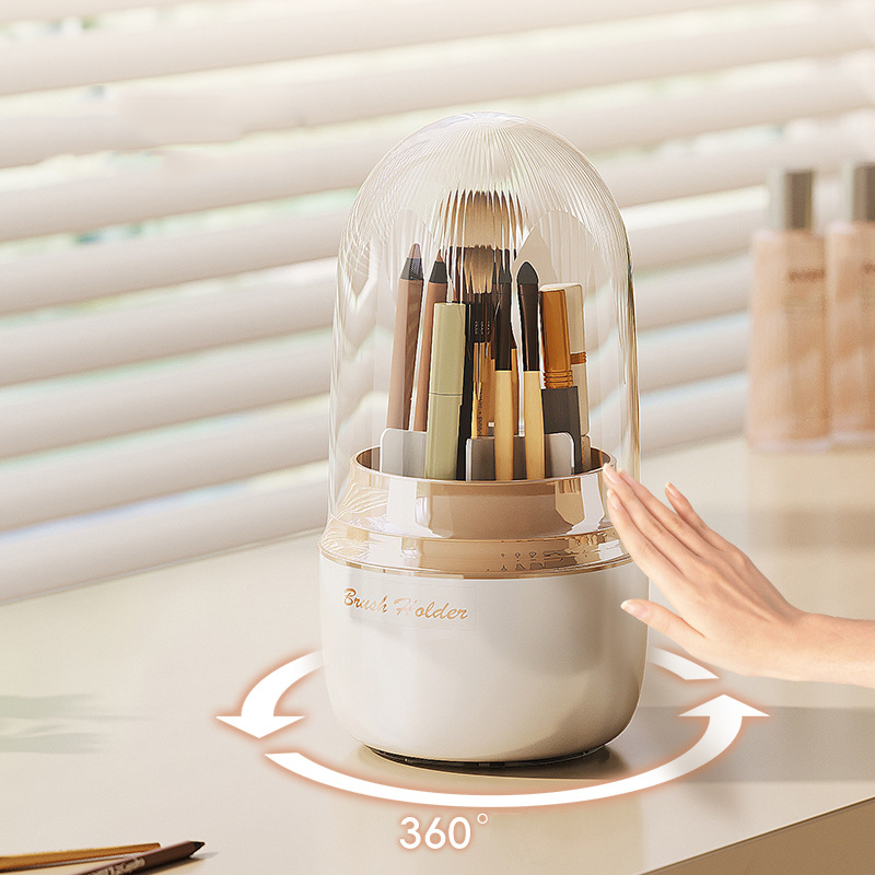 3 Pcs Makeup Organizer with Make up Brush Holder &amp; Lipstick Storage Box for Bathroom Vanity 2 Drawer Cosmetic Display Case