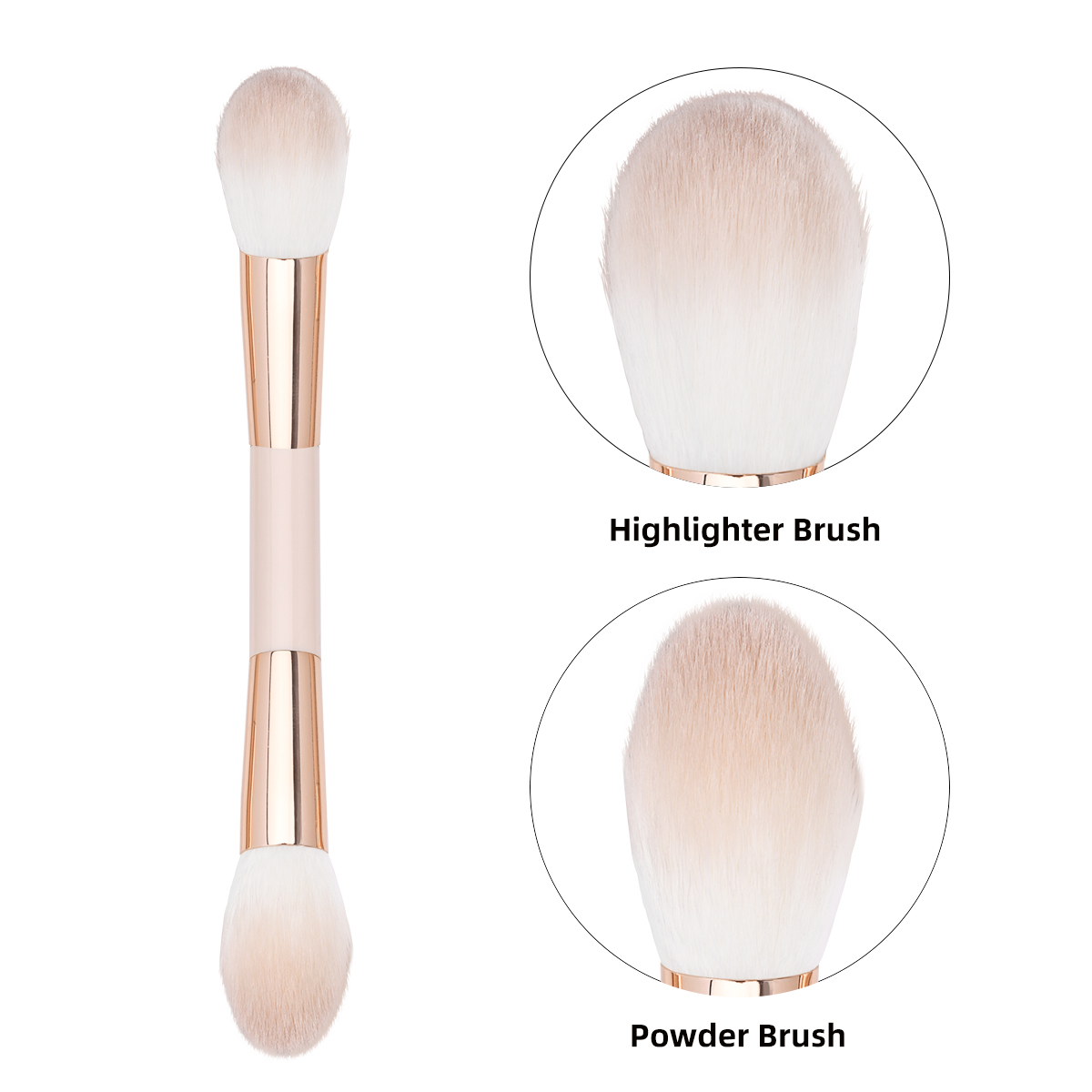 New Eco-friendly Makeup Brushes 2 in 1 Fluffy Powder Contouring Brush Pink Multipurpose Makeup Brushes