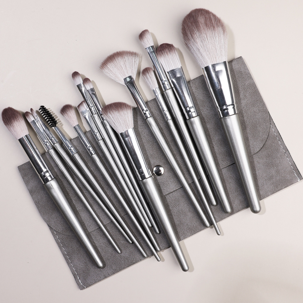 Custom Logo Travel Size Private Label Make up Brushes Portable Cosmetic Kit 10 Piece Black Makeup Brush Set