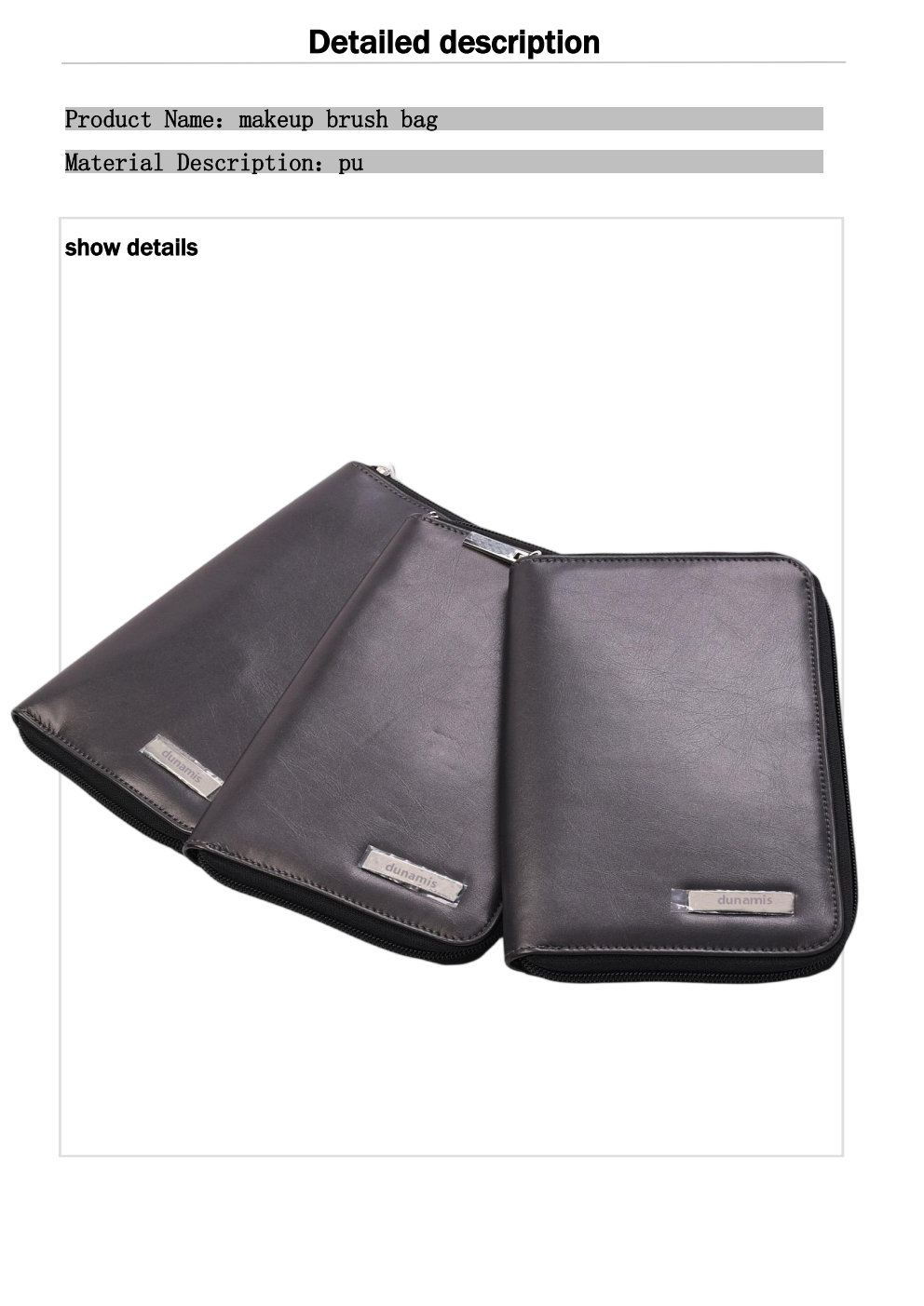 Makeup brush bag view 1