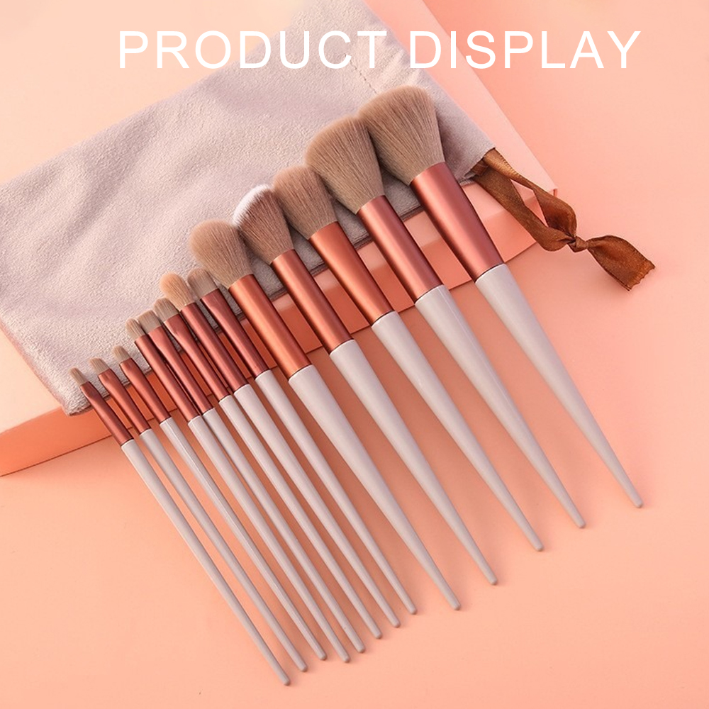 Professional Rose Gold Luxury Eco-friendly Synthetic Hair Makeup Brushes 7-Piece Set Flat Foundation Small Eyeliner Lip Liner