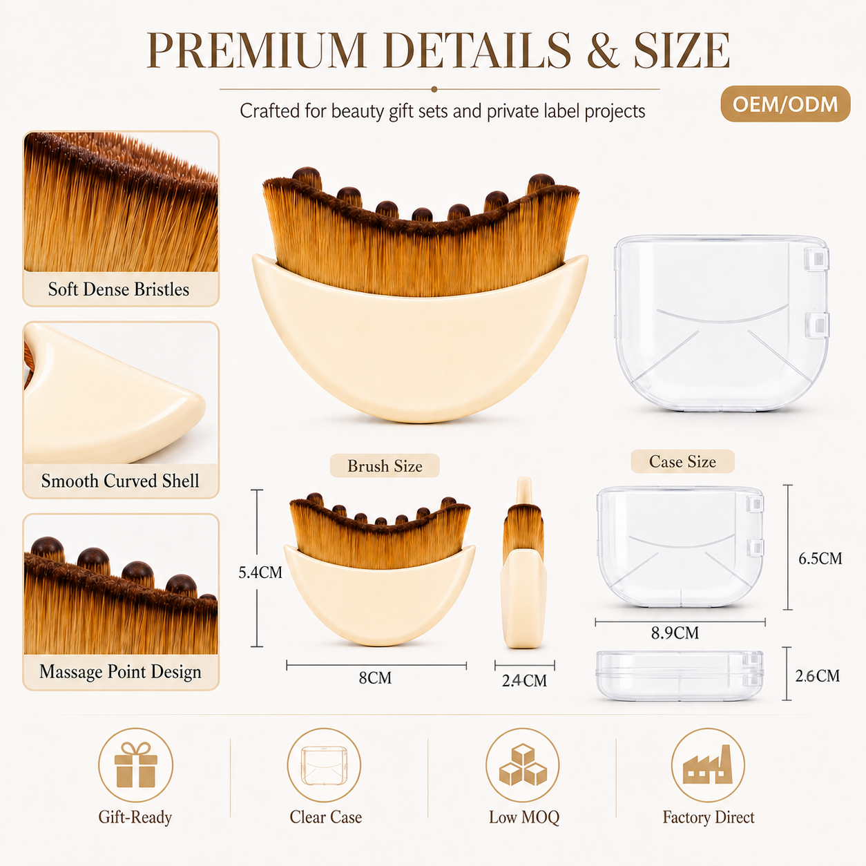 Custom Logo Lymphatic Contour Facial Brush Gift Set Premium Box Massage Face Brush OEM Private Label Beauty Plastic+Nylon