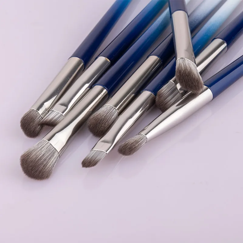 Elegant Blue Ombre Makeup Brush Set - 12 Pack Private Label Cosmetics Brush Set