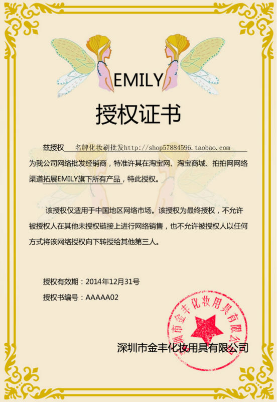 Brand Authorization Certificate Page 2