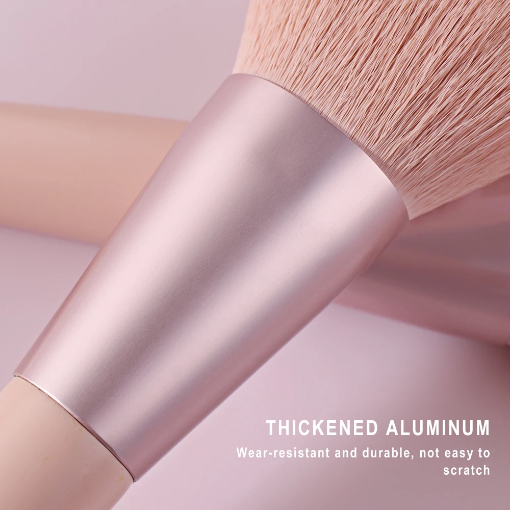 11pcs Makeup Brush Set Elegant Vegan Pink Wooden Handle Custom Logo Cosmetic Foundation Concealer Blush Brushes With Bag