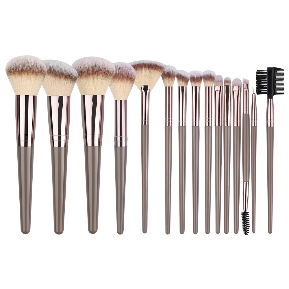 Custom 20 Pcs Champagne Gold Makeup Brushes Complete Set of Foundation Loose Powder Blush Concealer Eye Shadow Professional Set