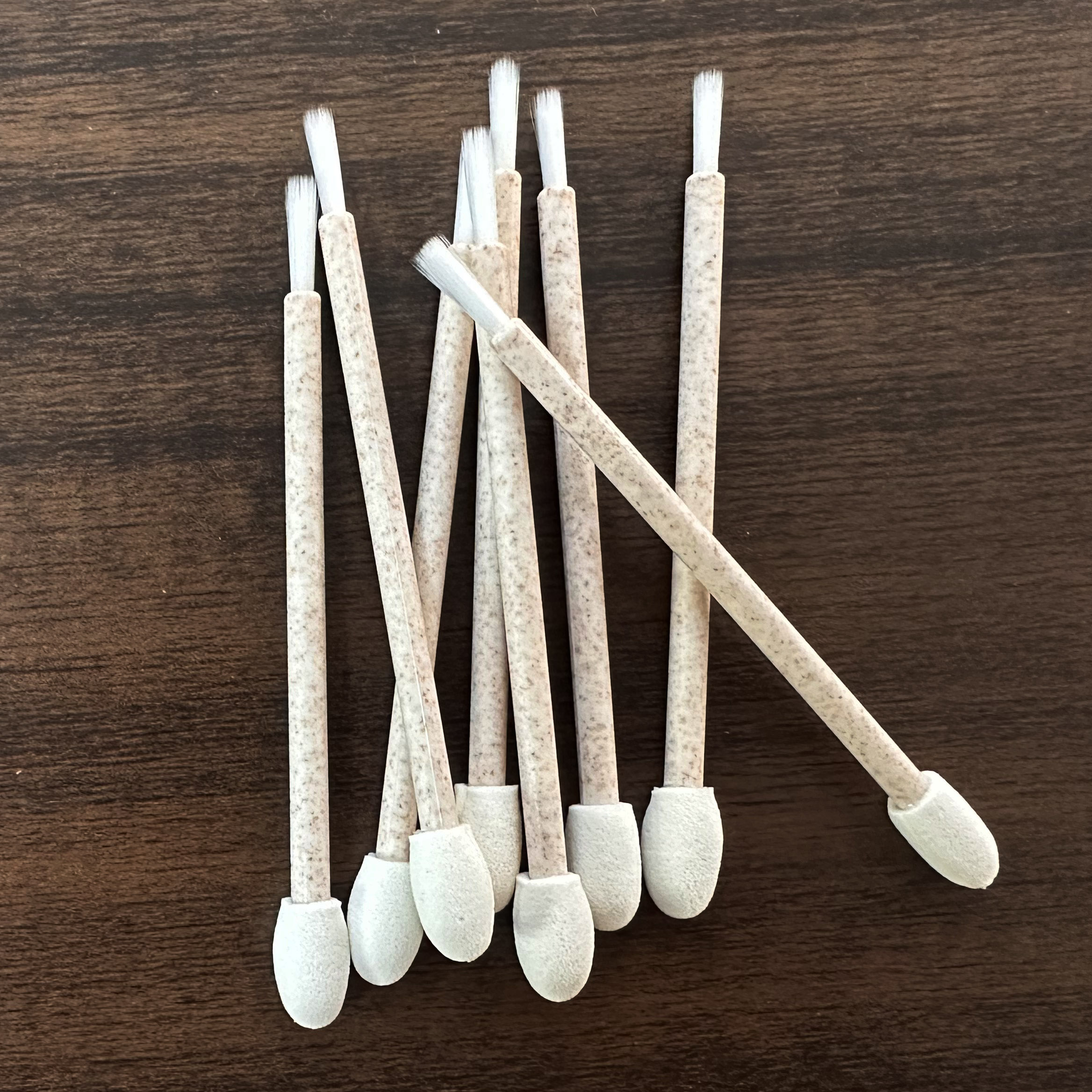 Eco-Friendly Disposable Biodegradable Straw Handle Mascara Wand Synthetic Hair Brush Tip Eyelash Makeup Applicator Tool