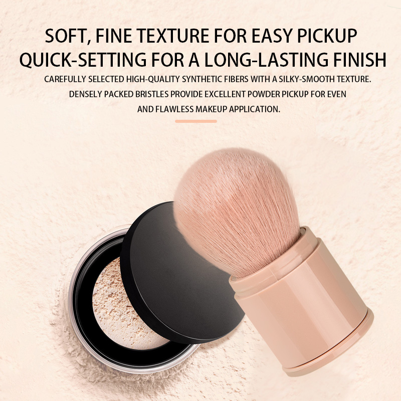 Telescopic Makeup Brush with 360&deg; Rotating Head | Eco-Friendly Bamboo Fiber Cosmetic Tool