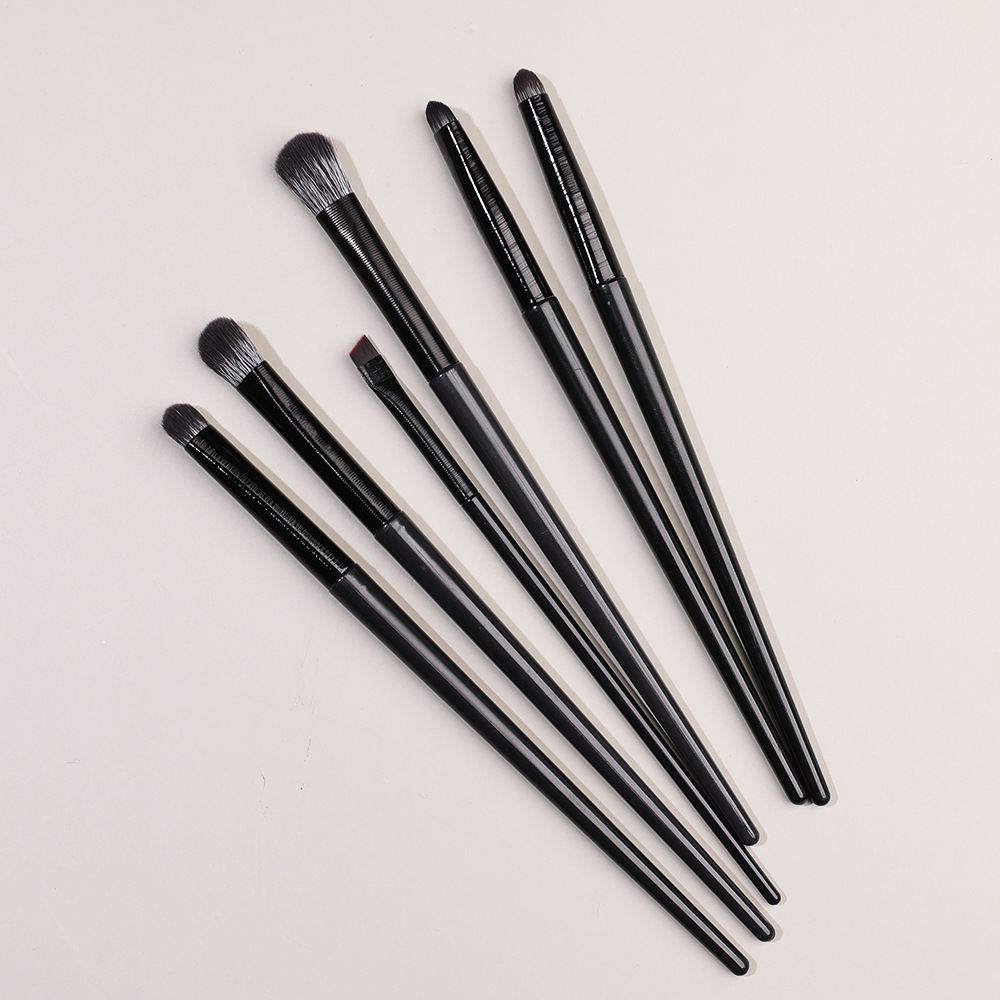 Custom Logo Travel Size Private Label Make up Brushes Portable Cosmetic Kit 10 Piece Black Makeup Brush Set