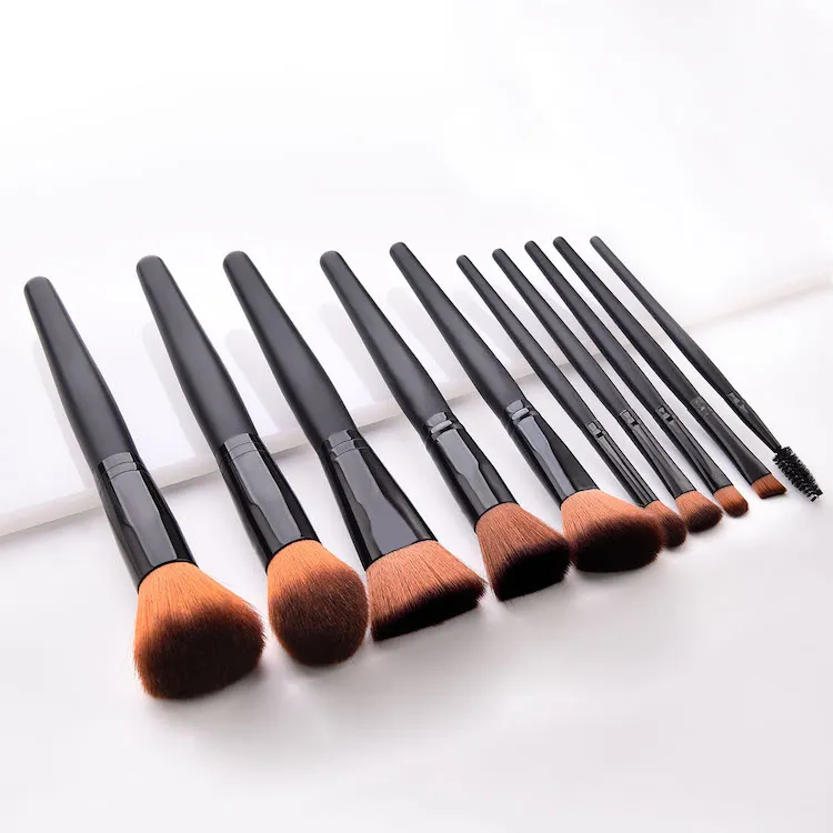 Pop 10-Piece Eco Friendly Animal Free Collection Professional Black Make up Brushes