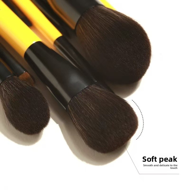 Eye Shadow Face Foundation Practical 4 Color 8-Piece Synthetic Fibre Makeup Brush Set Eco-friendly Plastic Handle Lychee Brush