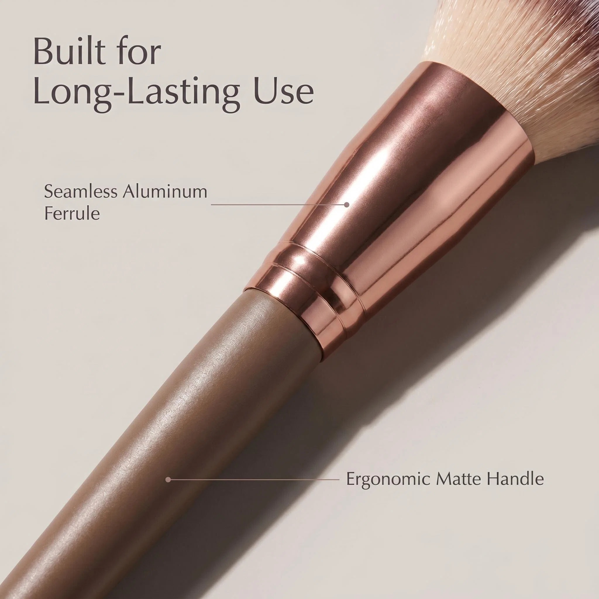 Custom 15-piece Makeup Brush Set, Coffee Color, for Foundation, Highlighter &amp; Eyeshadow