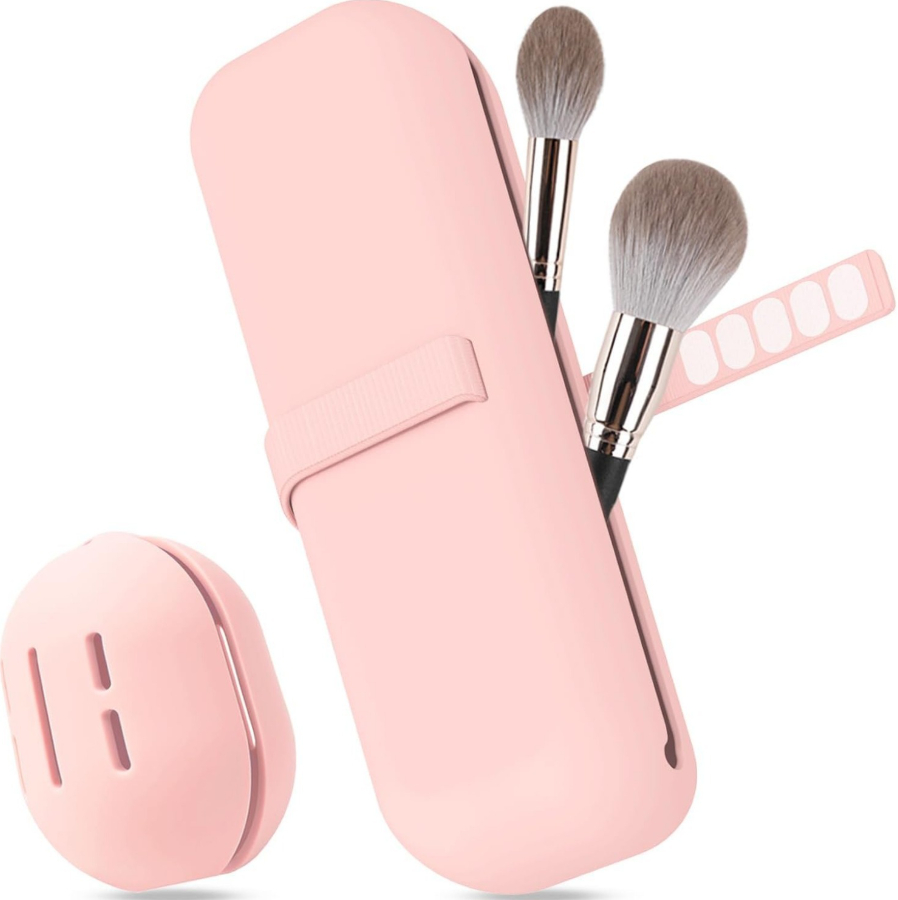 Makeup Brush Storage Bag Puff Organizer Stand Set