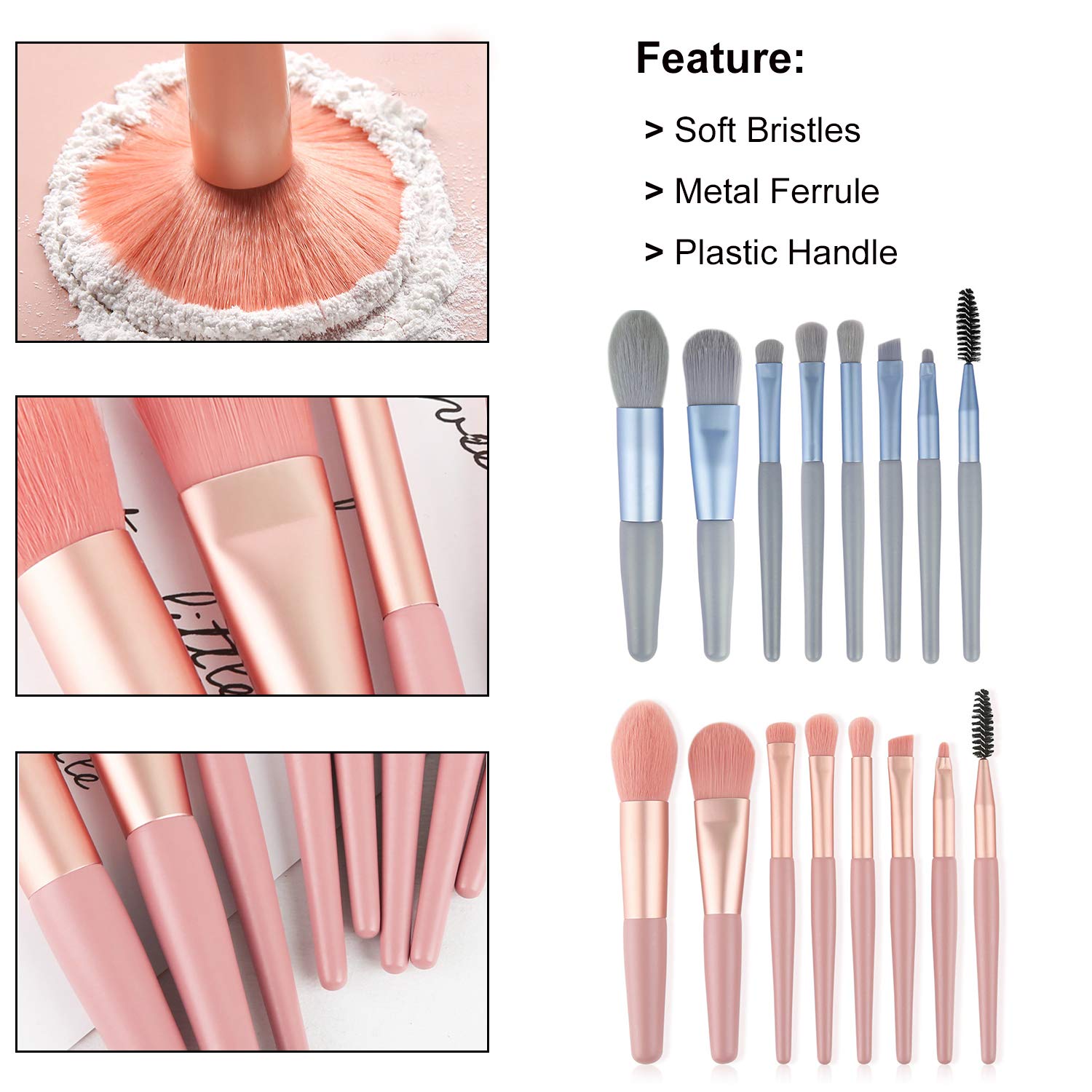 Mini 8Pcs Makeup Brushes Set 6