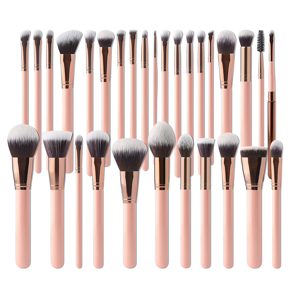 DailyQueen Premium Foundation Blending Face Powder Eye Shadow Concealer Synthetic Make Brush Set White Goat Hair Makeup Brushes