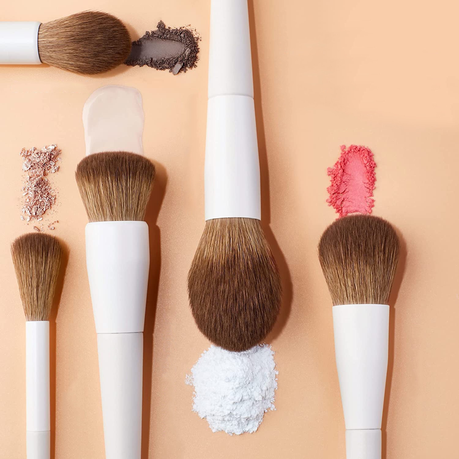 Custom Logo Private Label Portable Cosmetic Kit Nylon Hair Wood Handle 14 Pieces Makeup Brush Set