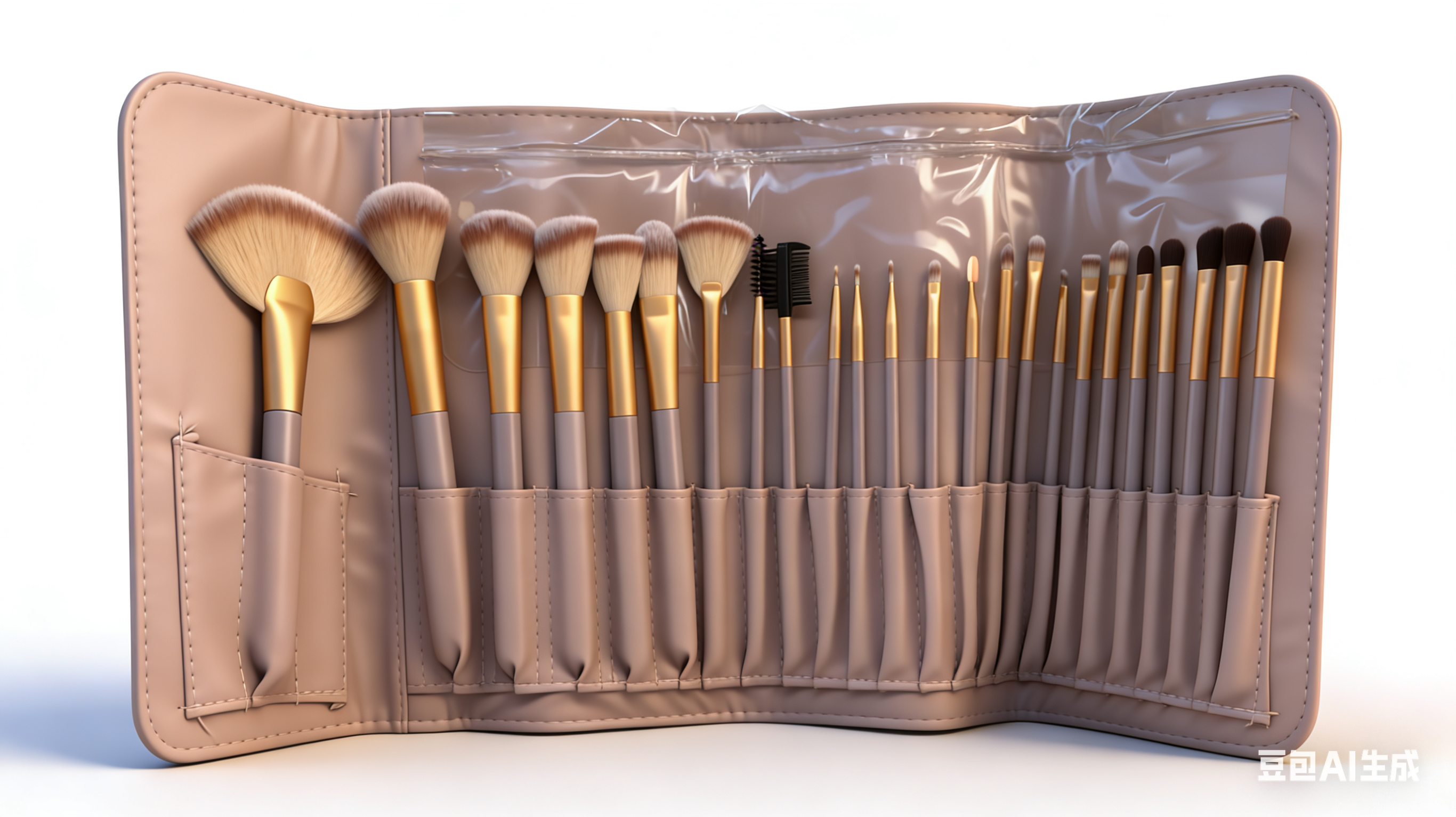 24pcs Professional Makeup Brush Kit High Quality Full Set Wood Handle Synthetic Hair Red Brown Colorful Makeup Brushes PU Bag