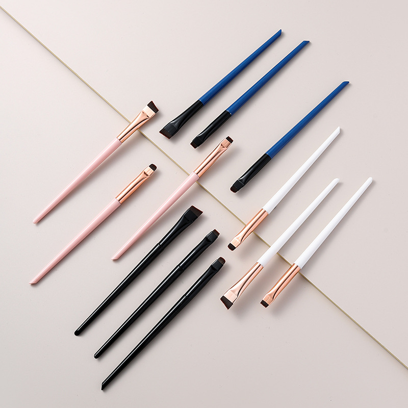 3pcs/set Blade Eyeliner Brush Eyebrow Brush Portable Flat Fine Eye Liner Brow Contour Makeup Brushes Makeup Tool