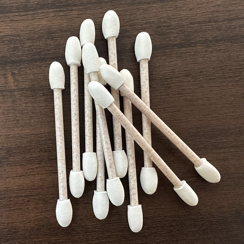 Eco-Friendly Disposable Biodegradable Straw Handle Mascara Wand Synthetic Hair Brush Tip Eyelash Makeup Applicator Tool