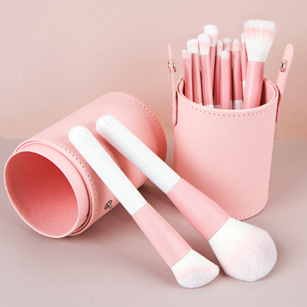 12pcs Vegan Cruelty-Free Makeup Brushes Set Wood Handle Custom Logo White Clear Sky Sunset Makeup Brushes for Face Shaving