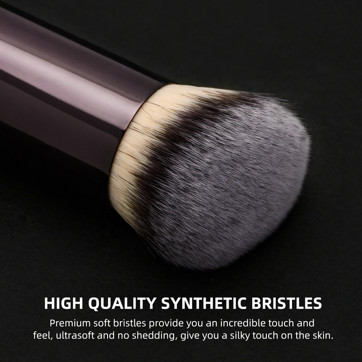 Luxurious Simple Single Makeup Brush Aluminum Handle Soft Vegan Hair Single Foundation Blush Brush