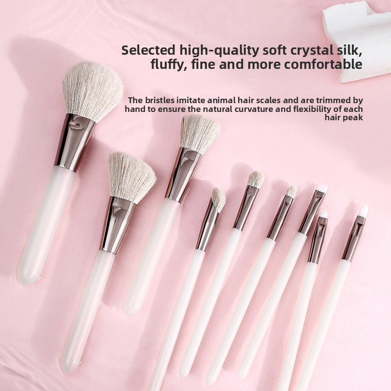Face Luxury Cosmetic Brush Set Synthetic Fiber Blending Vegan Powder Foundation Contour Beauty Tools Makeup Brush Set 10 Piece
